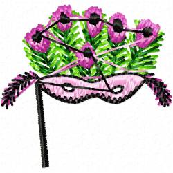 Masks Embroidery Design 3 Masks Embroidery Design 3